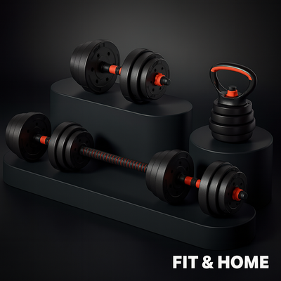 Set D’haltères Et Barre De Musculation Réglables 10kg-50kg